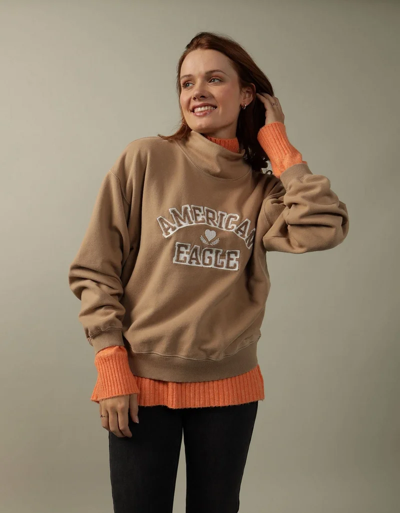 AE Mock Neck Logo Sweatshirt