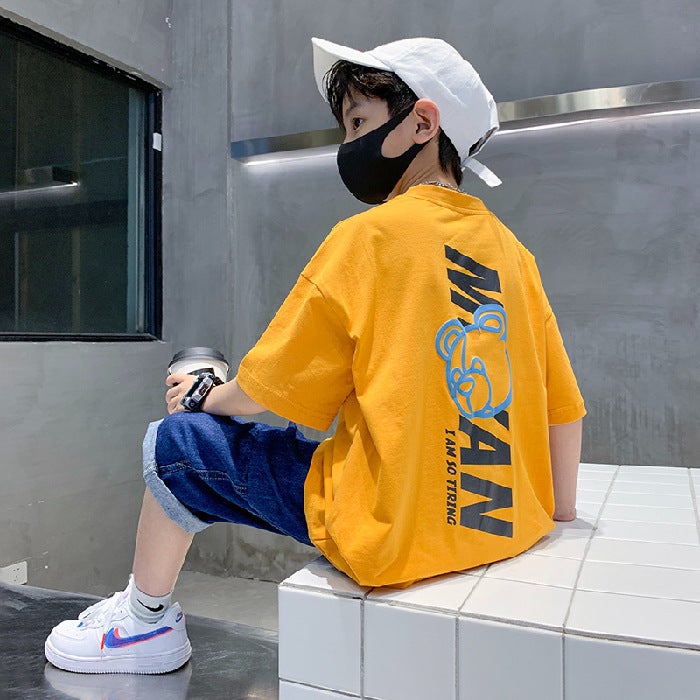 Boys And Girls Short-Sleeved Cotton T-Shirt 2024 Summer Loose Top Mid-Large Children'S Printed Children'S Half-Sleeved T-Shirt - Image 1