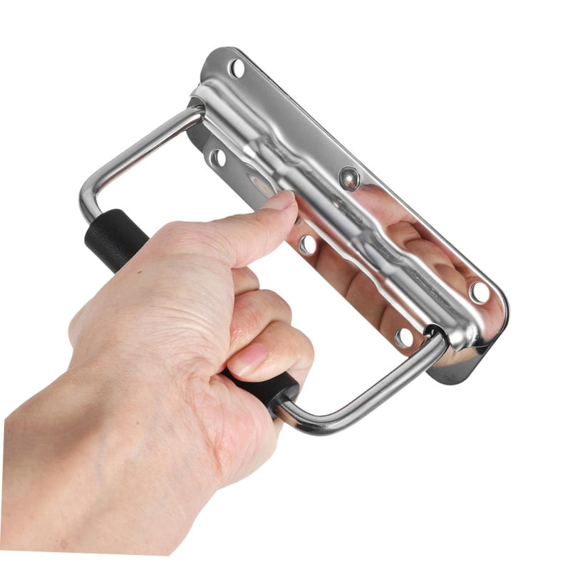 Folding Stainless Steel Tool Handle Spring Loaded Heavy Duty Portable Grip - Image 4