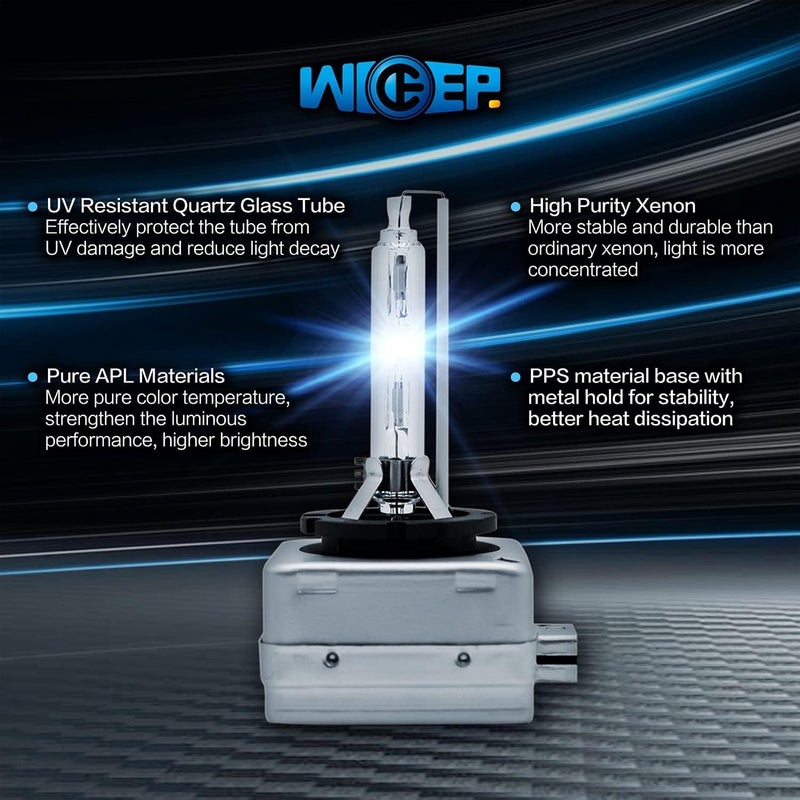 Wideep D3S Xenon HID Headlight Bulbs, 6000K 35W, 2 Pcs - Image 5