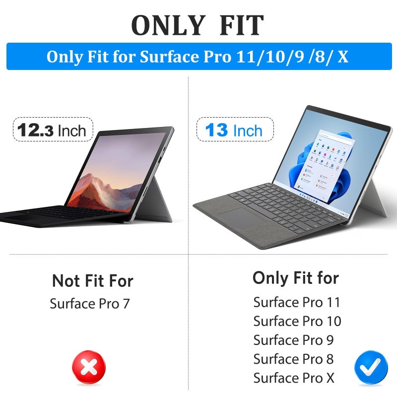 CoBak Case for Surface Pro 2024 Copliot PC 11th Edition - for Microsoft 13 Inch Tablet, Fits Keyboard and Kickstand with Multiple Angle, Compatible with Surface Pro 11 / Pro 10 / Pro 9 / Pro 8 / Pro X - Image 2