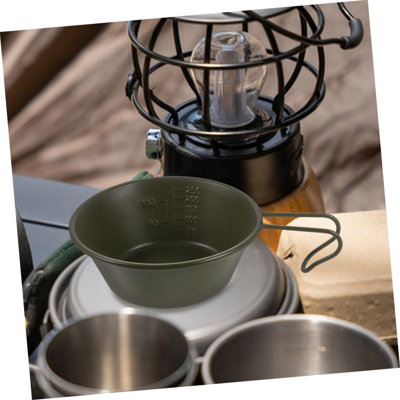 Brown Stainless Steel Camping Bowl With Handle 17 5X12X5 Cm Multi Functional Outdoor Cooking - Image 4