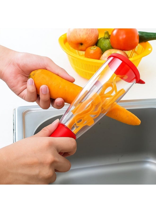 Happy Home Anti-Mess Vegetable Peeler with Built-in Peel Collector - Smart Kitchen Gadget for Mess-Free Peeling - Perfect Housewarming & Kitchen Gift - Stainless Steel Blade Potato, Carrot, Fruit & Fish Scaler Peeler with Storage Container - Professional Home Cook Essential Tool - Image 3