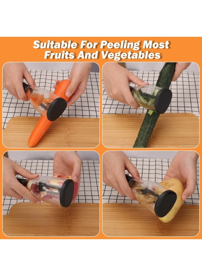 Happy Home Anti-Mess Vegetable Peeler with Built-in Peel Collector - Smart Kitchen Gadget for Mess-Free Peeling - Perfect Housewarming & Kitchen Gift - Stainless Steel Blade Potato, Carrot, Fruit & Fish Scaler Peeler with Storage Container - Professional Home Cook Essential Tool - Image 5