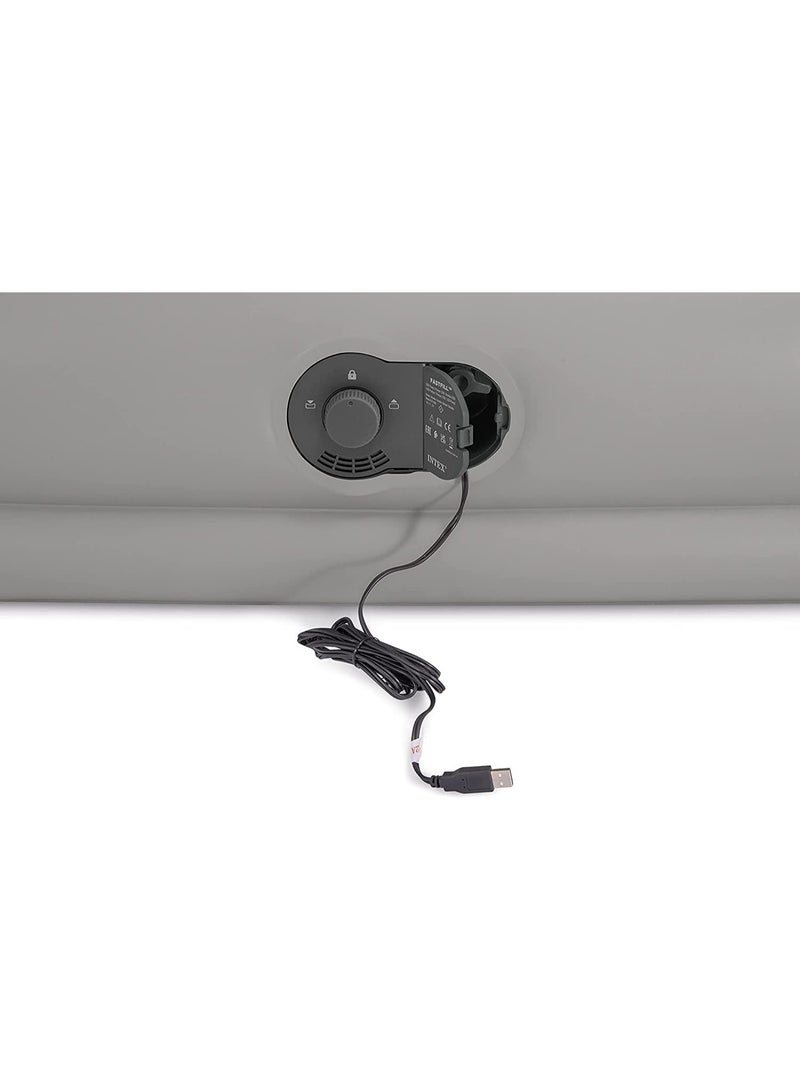 انتكس مرتبة INTEX Dura-Beam Standard Prestige الهوائية: Fiber-Tech - مقاس توأم - مضخة كهربائية USB مدمجة - ارتفاع السرير 12 بوصة - سعة وزن 300 رطل، لون رمادي - Image 3