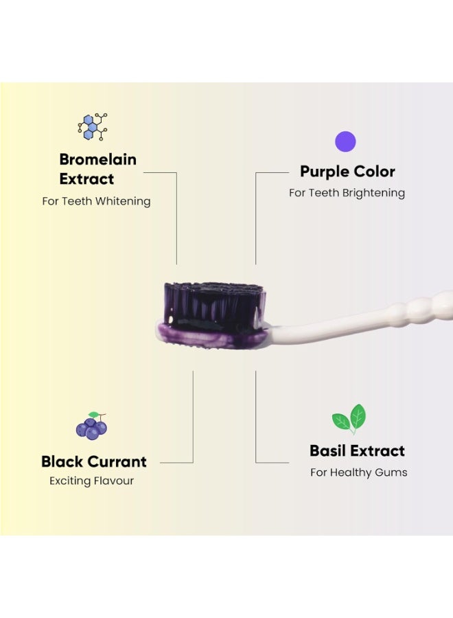Masofta Purple Teeth Whitening Serum For Yellow & Dark Teeth Stains | With Bromelain & Papain, Purple Toothpaste, For Both Men & Women, 50ML - Image 3
