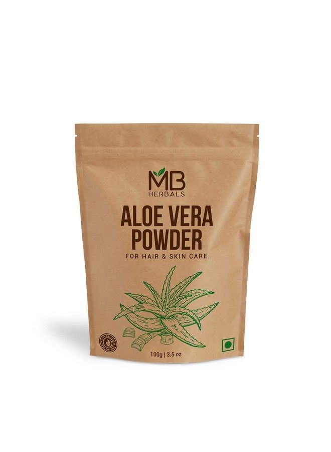 MB Herbals Aloe Vera Powder 100 Gram एलोवेरा કુંવારપાઠું External Use Only Organically Cultivated Aloevera Powder Natural Skin Moisturizer ; For Face Pack & Hair Pack  - Image 2