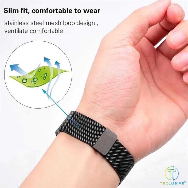 T TECLUSIVE Ultra Luxury Magnetic Metal Chain Strap Band Compatible for Galaxy Watch Ultra | No Gap Adjustable Magnetic Strap for Galaxy Watch Ultra (Grey) - Image 3