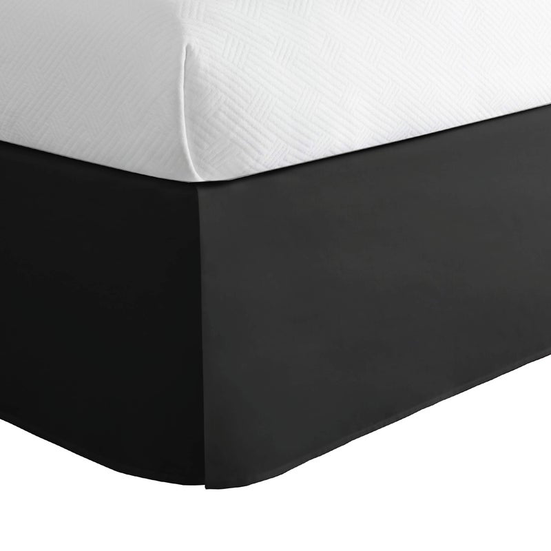 TODAY'S HOME TODAYS HOME Classic Tailored Bed Skirt Dust Ruffle Microfiber 14 Drop Length Queen Black 