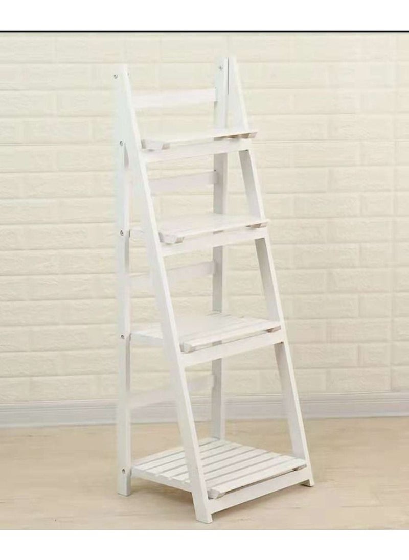 Generic FFD Wooden Foldable Ladder Shelf Plant Stand Indoor Folding A Framde Display Shelf Free Standing Patio Wood Stand with Shelves Wooden Stand Outdoor Pot Rack  - Image 4