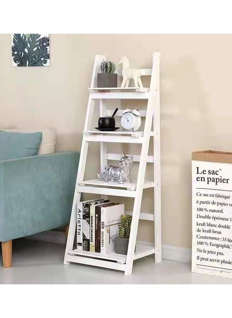 Generic FFD Wooden Foldable Ladder Shelf Plant Stand Indoor Folding A Framde Display Shelf Free Standing Patio Wood Stand with Shelves Wooden Stand Outdoor Pot Rack  - Image 1