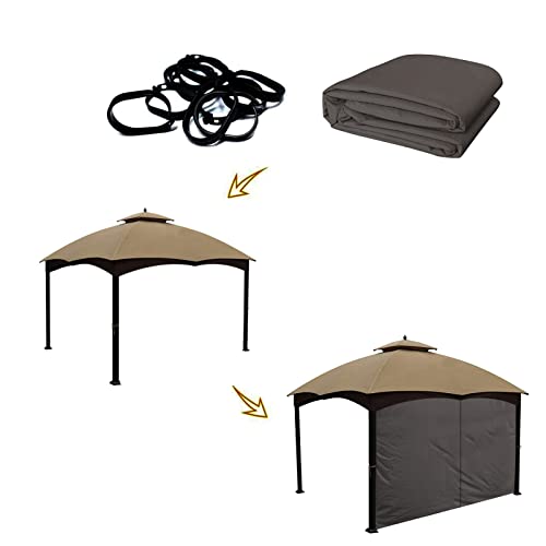 Hugline Gazebo Universal Replacement Privacy Curtain – Hugline 10' x 12' Gazebo Side Wall Outdoor Privacy Panel with Zipper (Brown) - Image 5