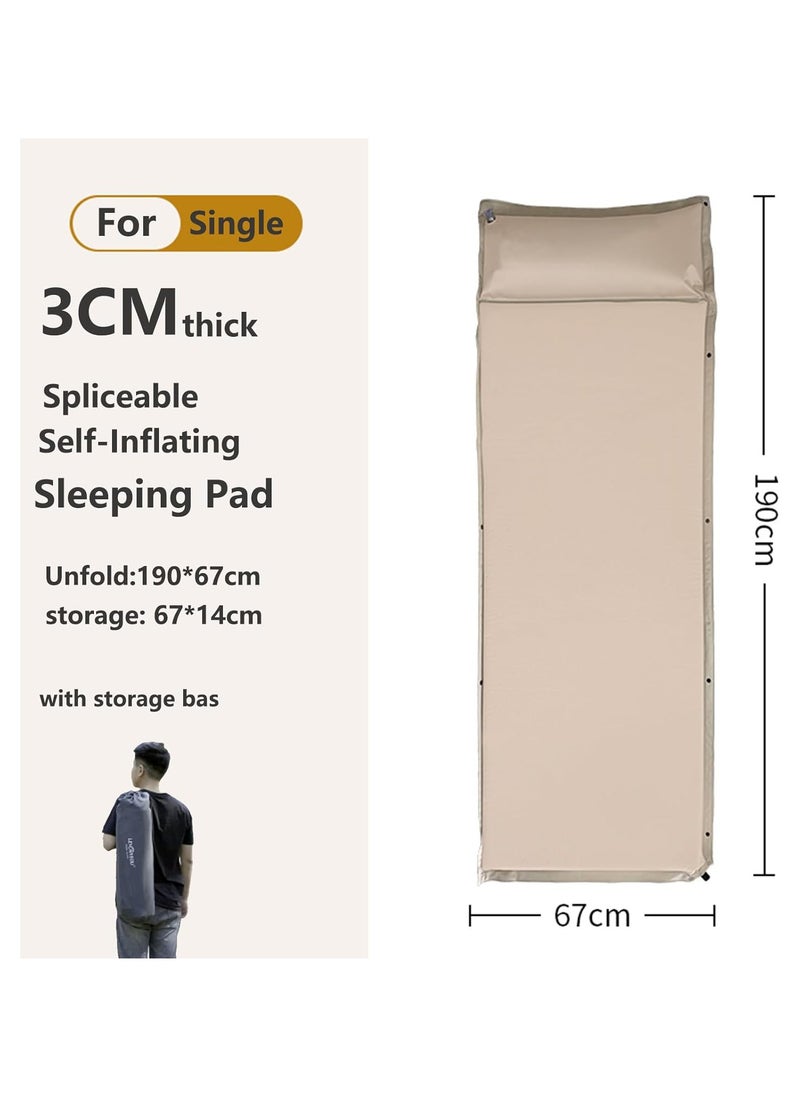 Generic - Air Bed Mettress with Built-in Electric Pump, Inflatable Air Mettress Sleeping Pad, Portable Roll Up Bed, Inflatable Outdoor Mat for Tent Camping Car Truck for Single People (3cm/single) - Image 1