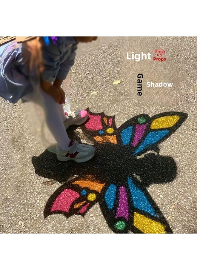 null - Corrugated Cardboard Butterfly Wings Shape Kindergarten School Ring Creation Performance Handmade DIY Art Light And Shadow Cellophane-Color:Wearable Meiyi Butterfly-original Color Type A - Image 1
