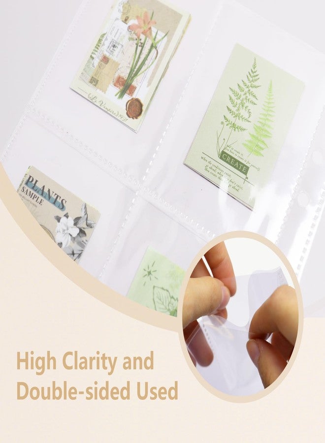 Dajino 20 Sheets Clear Binder Sleeves Pocket Sheets Protectors Double Sided Plastic Sleeves for Binder Refill, Photo Card Sticker Organizer Pocket Pages A5 Binder Inserts for 6 Ring Binder (4-Pocket) - Image 4