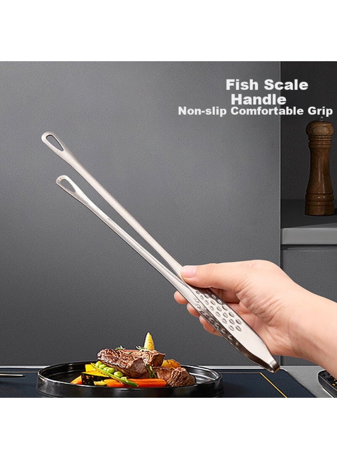 JD.com ملقط مطبخ جديز من الفولاذ المقاوم للصدأ، ملقط شواء بدرجة غذائية مع مقبض ممتد مضاد للحروق للاستخدام المنزلي - Image 2