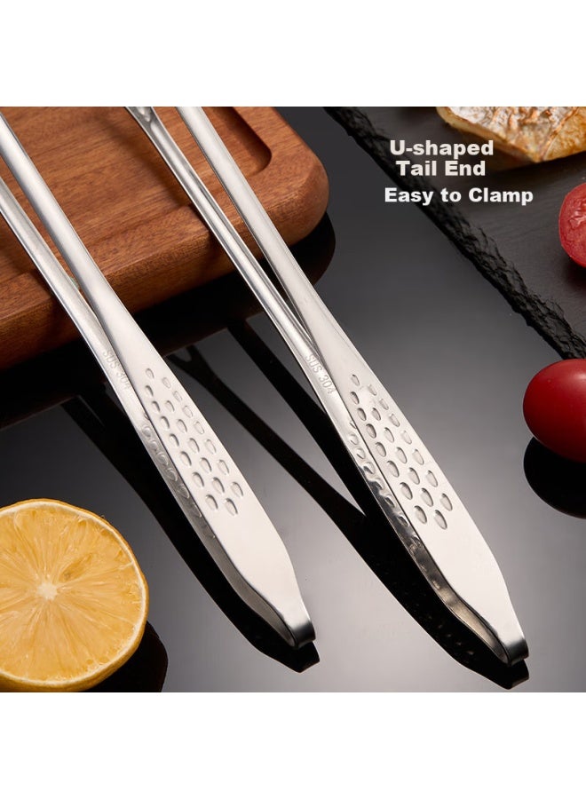 JD.com ملقط مطبخ جديز من الفولاذ المقاوم للصدأ، ملقط شواء بدرجة غذائية مع مقبض ممتد مضاد للحروق للاستخدام المنزلي - Image 4