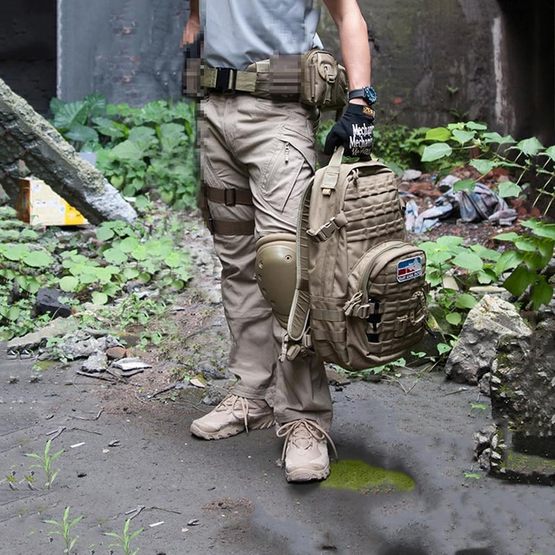 CARWORNIC Gear Men's Hiking Tactical Pants Lightweight Cotton Outdoor Military Combat Cargo Trousers (34W x 30L, Khaki) - Image 3