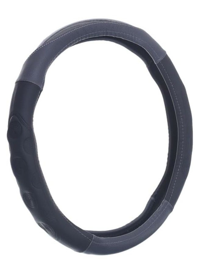 غطاء طارة دركسيون من الجلد والمطاط - رمادي غامق - توتش 01 - Image 1