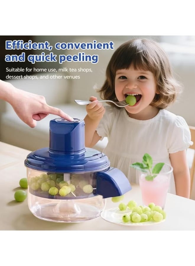 Electric Fruit and Vegetable Peeler Machine, 50W Automatic Multifunctional Skinning Tool with 5-Blade, 1300mAh Battery - Blue - Image 3