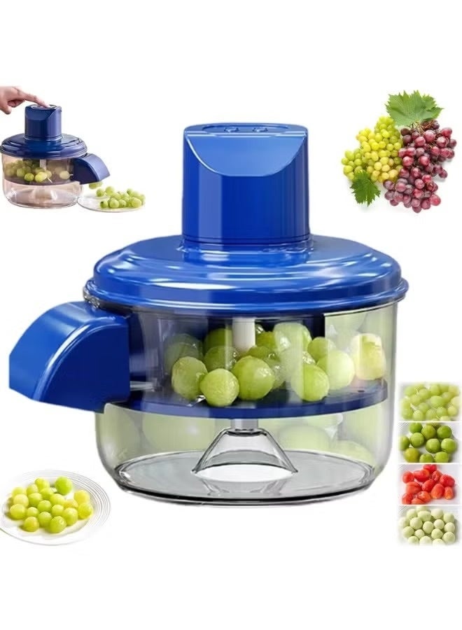 Electric Fruit and Vegetable Peeler Machine, 50W Automatic Multifunctional Skinning Tool with 5-Blade, 1300mAh Battery - Blue - Image 1