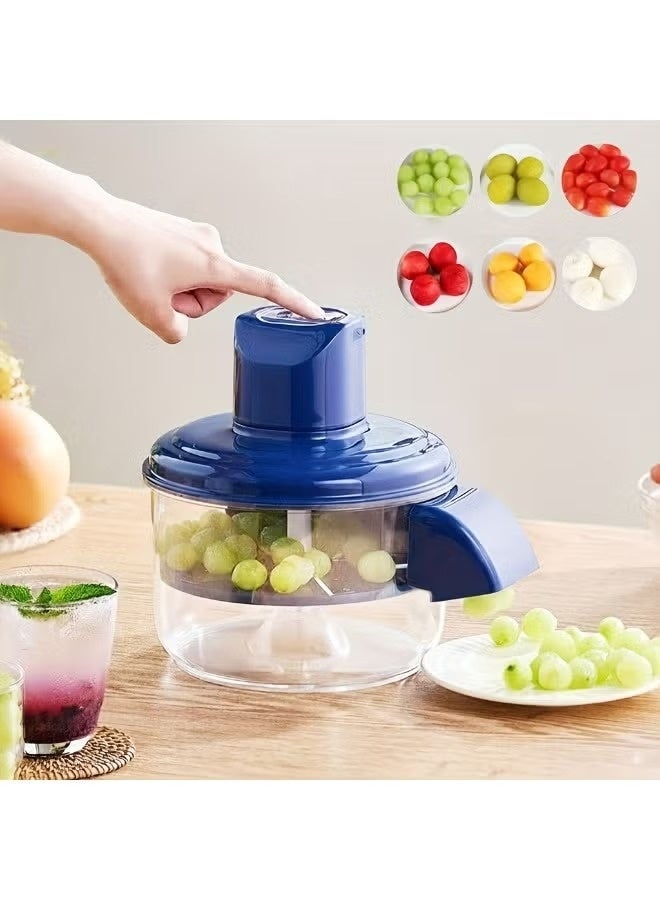 Electric Fruit and Vegetable Peeler Machine, 50W Automatic Multifunctional Skinning Tool with 5-Blade, 1300mAh Battery - Blue - Image 5