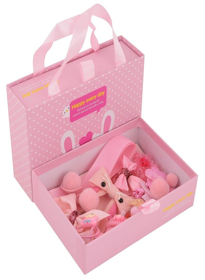 ABUDIT Cute Hair Clips Set for Girls - (Pink) Set of 18 Pcs Fancy Hair Accessories for Hair Styling Clips Perfect for Occasions like Birthday Parties & Ideal for Gift Box - Image 5