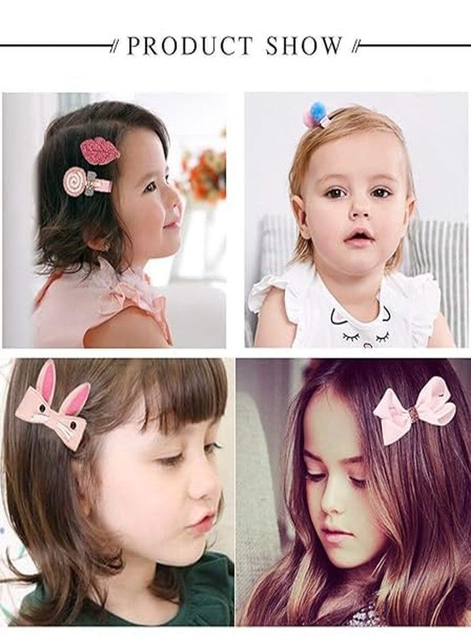 ABUDIT Cute Hair Clips Set for Girls - (Pink) Set of 18 Pcs Fancy Hair Accessories for Hair Styling Clips Perfect for Occasions like Birthday Parties & Ideal for Gift Box - Image 4
