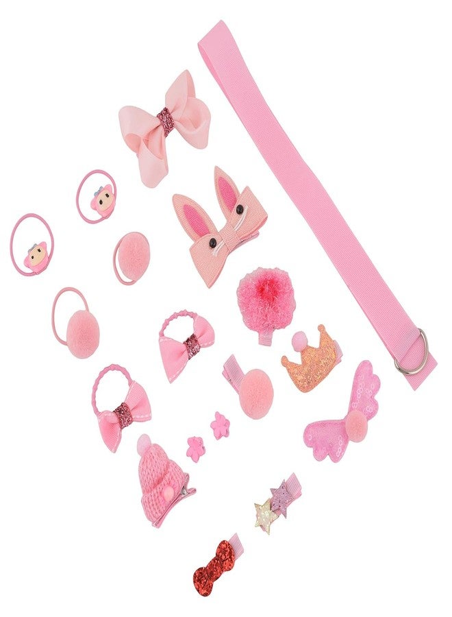 ABUDIT Cute Hair Clips Set for Girls - (Pink) Set of 18 Pcs Fancy Hair Accessories for Hair Styling Clips Perfect for Occasions like Birthday Parties & Ideal for Gift Box - Image 3