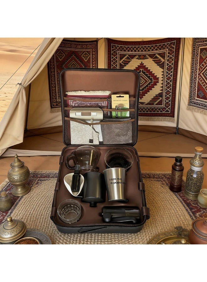 V60 مجموعة القهوة 16 قطعة قطرة صانع القهوة مجموعة كل في واحد حقيبة السفر المحمولة - Image 3