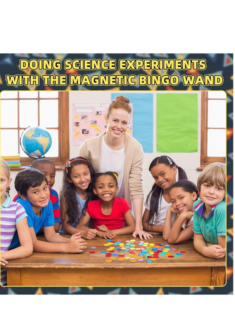 Excefore Magnetic bingo chips, Interactive family games, Magnetic wands for kids, Classroom learning tool, Count and sort games, Multiple color markers, Learning through play,  3000 Bingo Chips 30 Magnet Wand - Image 5