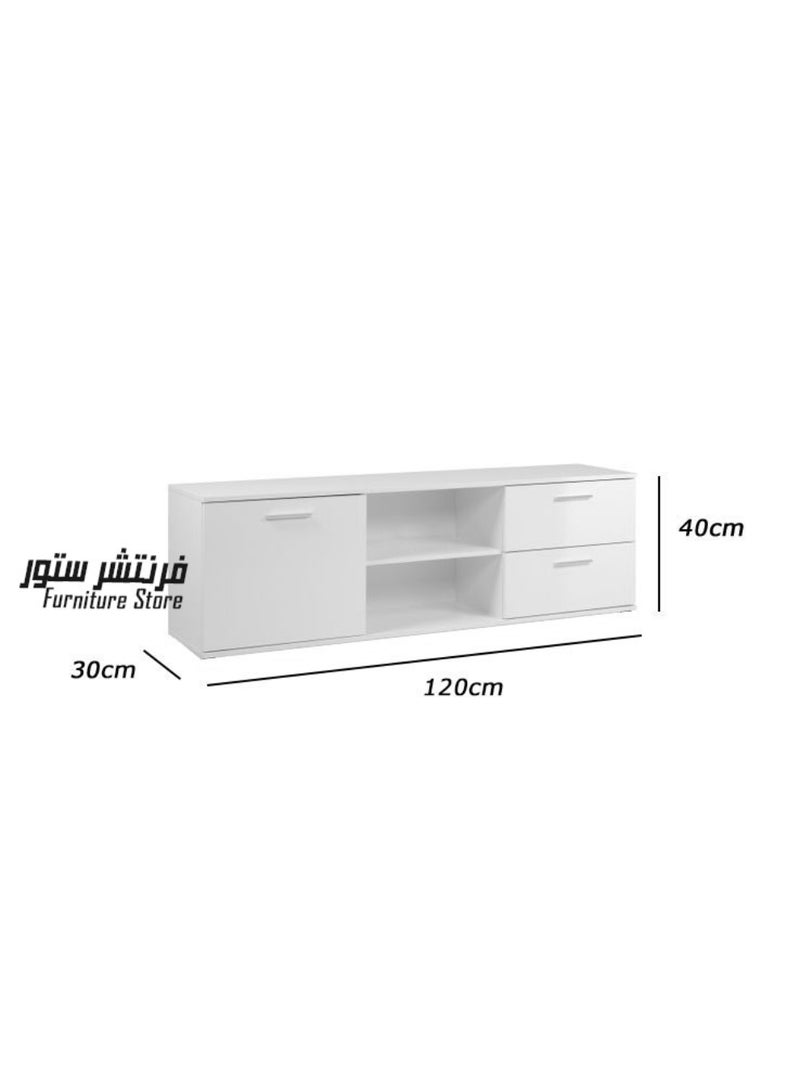 فرنتشر ستور وحدة تليفزيون مودرن - ارتفاع 40 سم - عرض 120 سم - عمق 30 سم ، من فرنتشر ستور.  - Image 4