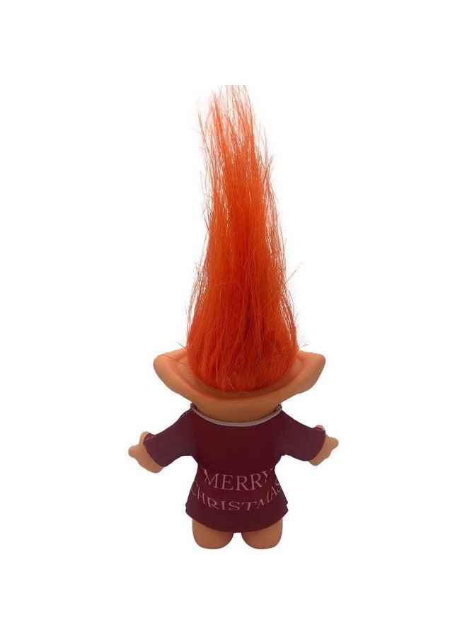 Yintlilocn Lucky Troll Dolls,Vintage Troll Dolls,Christmas Dolls Chromatic Adorable for Collections, School Project, Arts and Crafts, Party Favors- 7.5" Tall(Include The Length of Hair (Orange) - Image 2