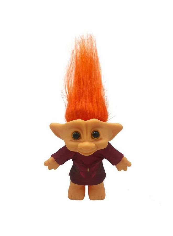Yintlilocn Lucky Troll Dolls,Vintage Troll Dolls,Christmas Dolls Chromatic Adorable for Collections, School Project, Arts and Crafts, Party Favors- 7.5" Tall(Include The Length of Hair (Orange) - Image 1