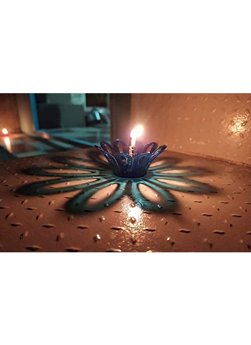 FLUZOV FLUZOV 3D Reflection Shadow Combo Special Reusable Colourful Multi Pattern Diwali Oil Diva Diwali Decoration Lamps for Pooja Fancy Diwali Diya Set of 12 Pieces  - Image 3