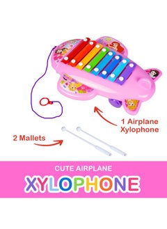 RATNA'S Ratna's Cute Airplane Xylophone Disney Princess Printed Pull Along Musical Toy with 8 Notes, 2 Sticks for Infants (Assorted Colours)  - Image 2