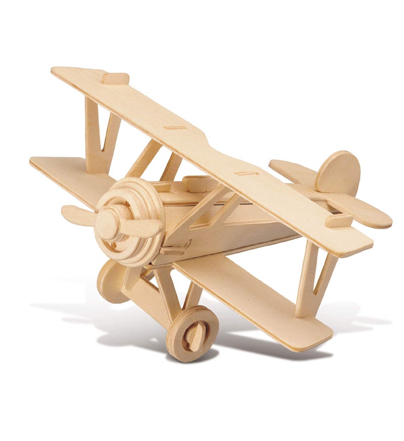 Puzzled 3D Puzzle Nieuport 17 Airplane - Wood Craft Construction Model Kit Aircraft, Fun Educational DIY Wooden Toy Assemble Model Unfinished Craft Hobby to Build & Paint for Decoration - 30pc Pack - Image 1