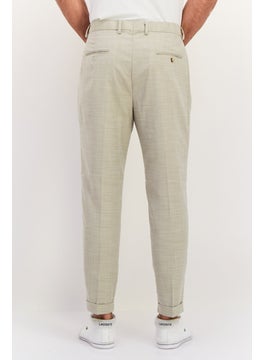 Sorbino Men Regular Fit Chambray Dress Pants, Beige  - Image 3
