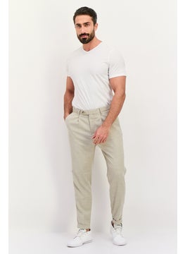 Sorbino Men Regular Fit Chambray Dress Pants, Beige  - Image 4