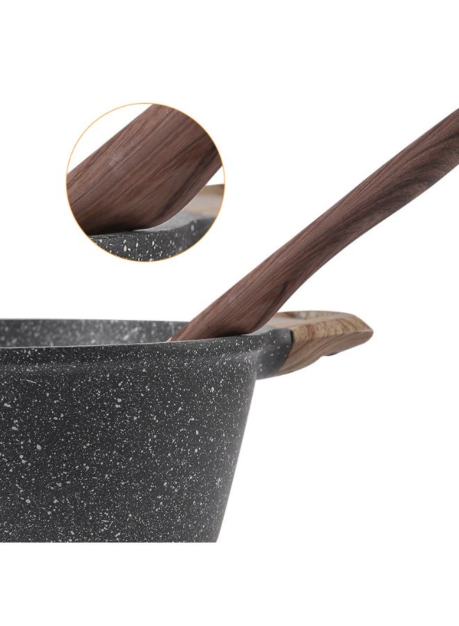 طقم أدوات مطبخ من السيليكون مكون من 12 قطعة بمقبض يشبه الخشب ودلو تخزين - مقاوم للحرارة وغير لاصق - Image 4