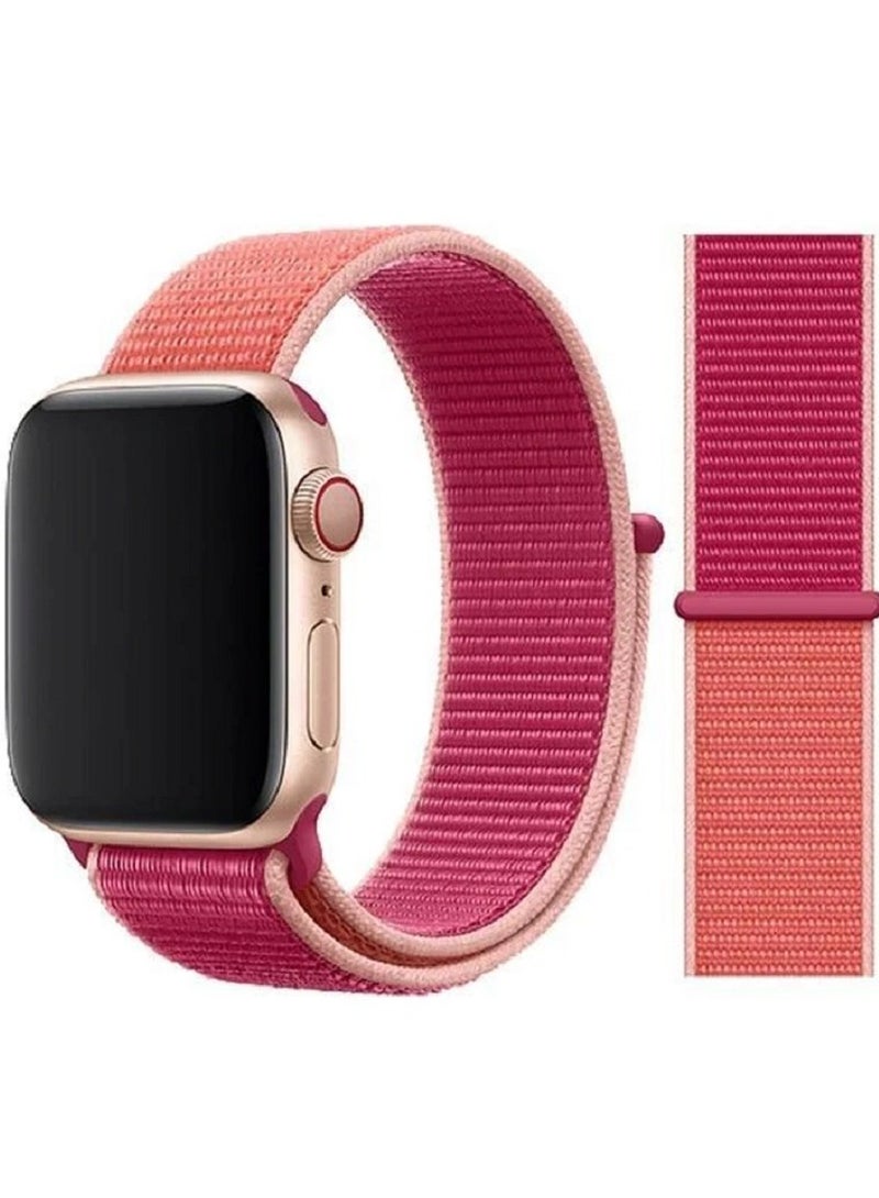 CATANES Nylon Sport Loop Band Compatible for Apple Watch 42mm (Series 10) 38mm 40mm 41mm Pomegranate - Image 2