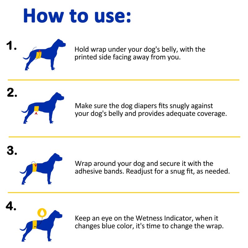 Dono Disposable Male Dog Diapers, Super Absorbent Male Dog Wraps for Small to Large Dogs, 360Â° Leak-Proof with Wetness Indicator,L,48PCS - Image 5