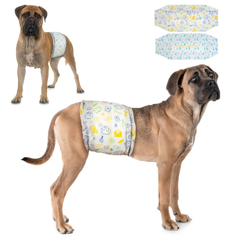 Dono Disposable Male Dog Diapers, Super Absorbent Male Dog Wraps for Small to Large Dogs, 360Â° Leak-Proof with Wetness Indicator,L,48PCS - Image 1