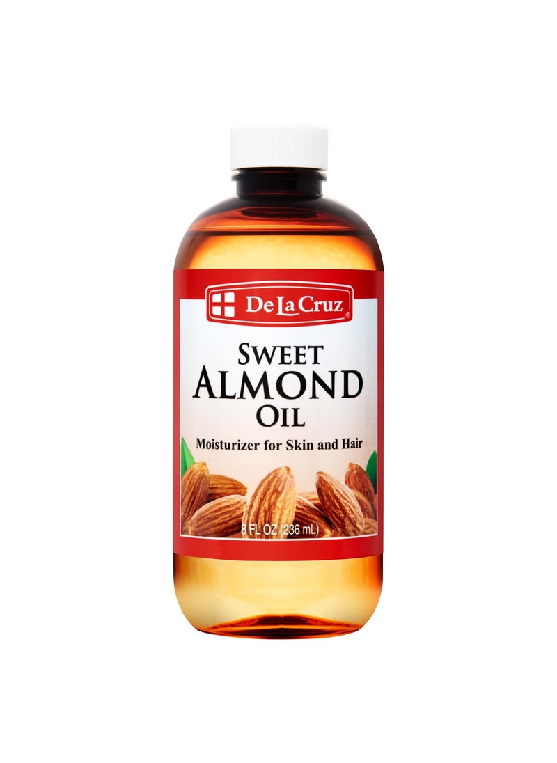 De La Cruz De La Cruz Sweet Almond Oil - Expeller Pressed Almond Oil for Skin and Hair 8 FL. OZ. (236 mL) 