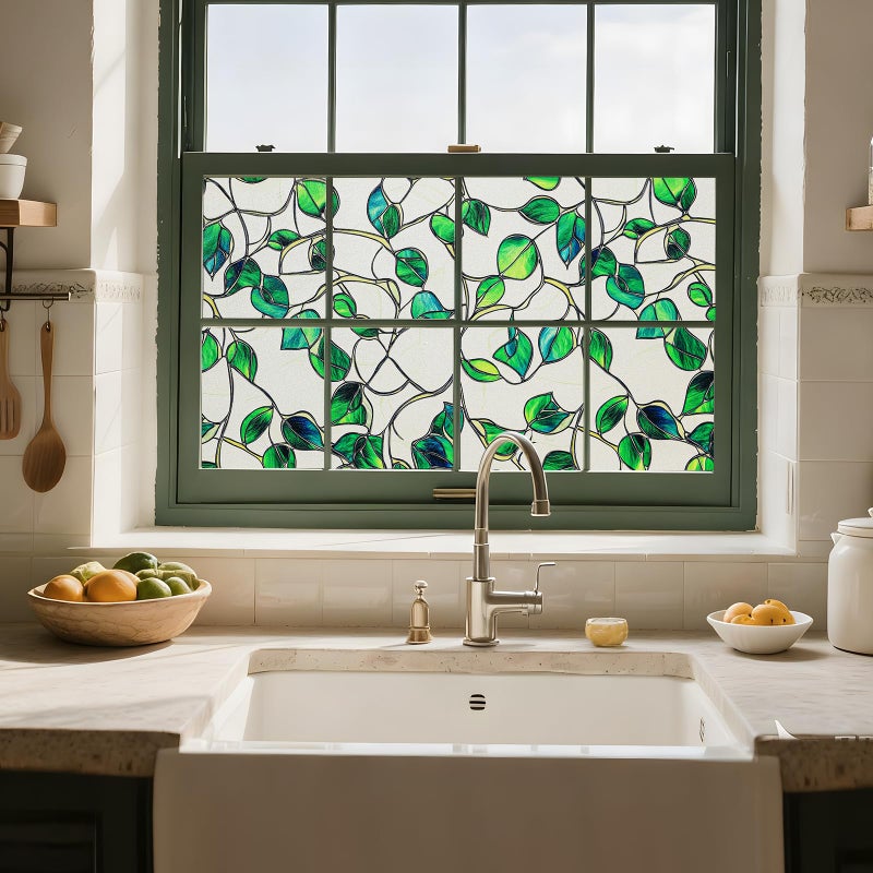 SOMWISE Frosted Glass Window Film, Heat Insulation, UV Block, Anti-Glare, One Way Privacy Tint, Static Cling for Home Bathroom Door, Renter Friendly, Day & Night Privacy - Image 4