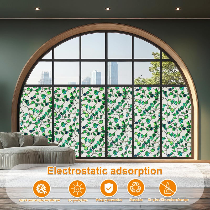 SOMWISE Frosted Glass Window Film, Heat Insulation, UV Block, Anti-Glare, One Way Privacy Tint, Static Cling for Home Bathroom Door, Renter Friendly, Day & Night Privacy - Image 5