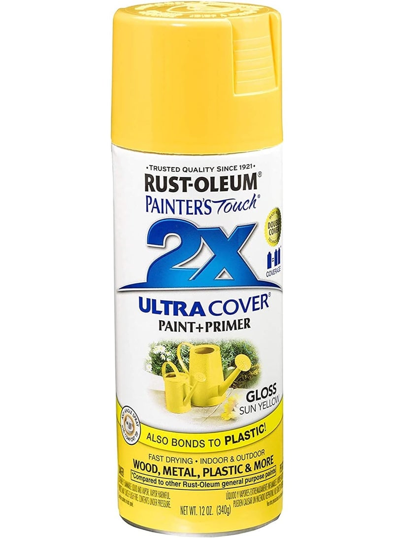 RUST-OLEUM Painter's Touch 2X Ultra Cover Spray Paint 340 G Gloss Sun Yellow - Image 1