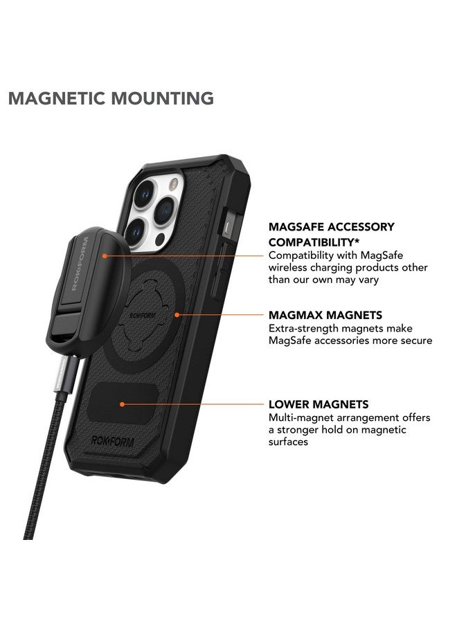 روكفورم روك فورم - جراب iPhone 15 Pro، سلسلة Rugged، مغناطيسي، غطاء iPhone 15 Pro مع قفل RokLock Twist، درع مقاوم للسقوط (أسود)  - Image 4