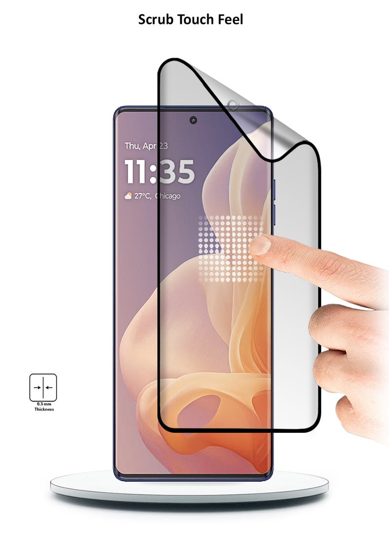 Wtech Motorola Moto G85 / Motorola S50 Neo / Motorola Edge 50 Fusion 5G 2024 Nano Ceramic Full Glue Full Cover Matte Flexible Screen Protector (MSCNMN) - Clear/Black - Image 3