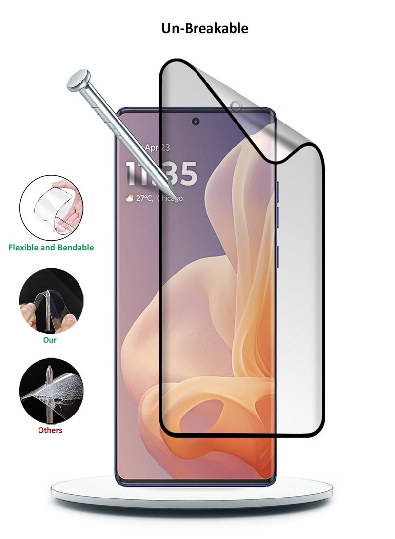 Wtech Motorola Moto G85 / Motorola S50 Neo / Motorola Edge 50 Fusion 5G 2024 Nano Ceramic Full Glue Full Cover Matte Flexible Screen Protector (MSCNMN) - Clear/Black - Image 4